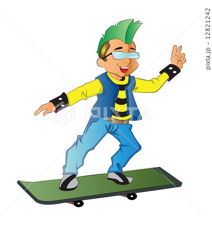 Punk on a Skateboard, illustration 12821242