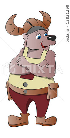Bear Wearing a Viking Cap, illustration 12821299