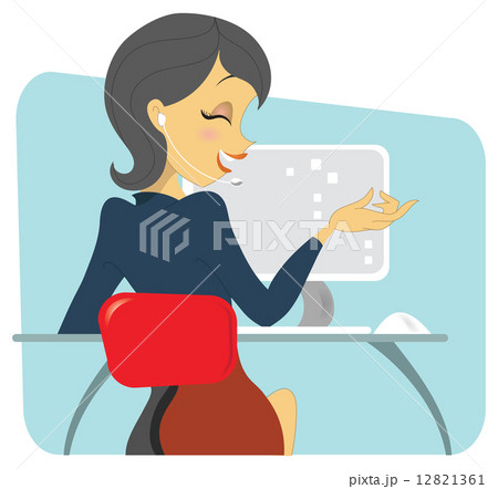 Dark haired women professional on the phone 12821361