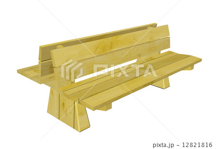 Double wood park bench, 3d illustration 12821816