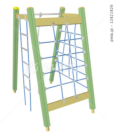 Play and climbing net, 3D illustration 12821826
