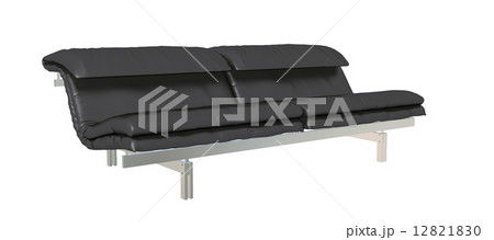 Leather sofa, 3D illustration 12821830
