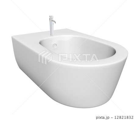 Round bidet design for bathrooms. 3D illustration. 12821832