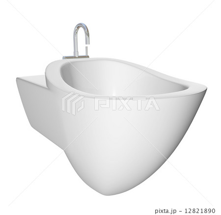 Round bidet design for bathrooms. 3D illustration 12821890