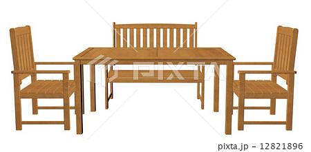 Wooden dinner table, chair and seat 12821896