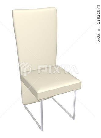 High-back dining leather chair, 3D illustration High-back dining leather chair, 3D illustration 12821978