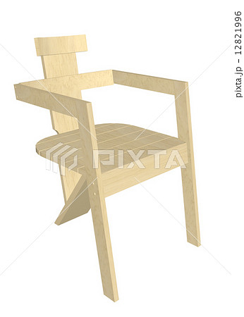 Wooden chair, 3D illustration 12821996