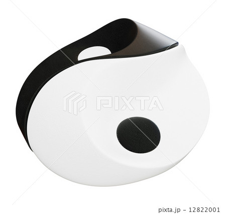 A yin and yan complementary leather sofa or seat, on white background. 12822001