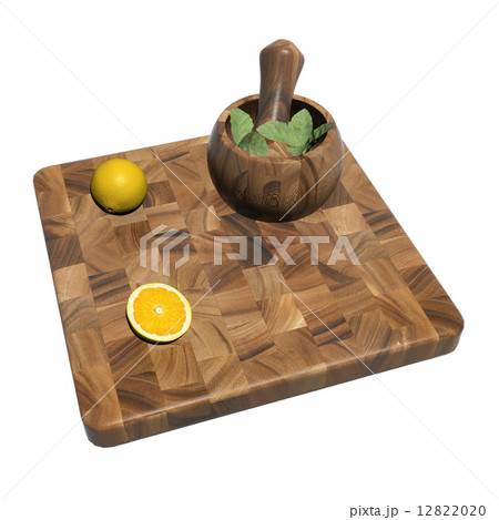 Square wooden sushi platter with whole and sliced orange and min Square wooden sushi platter with whole and sliced orange and min 12822020