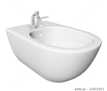 Round bidet design for bathrooms. 3D illustration. 12822051