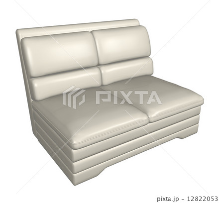 Two-seater all-leather sofa, 3D illustration 12822053