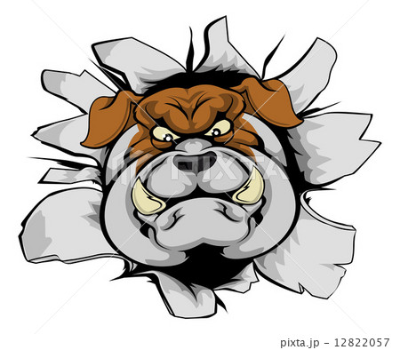 Bulldog mascot smashing out 12822057