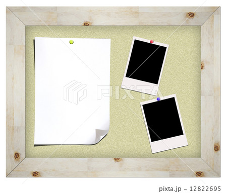 blank instant photos and notes on cork board blank instant photos and notes on cork board 12822695