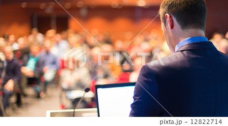 Public speaker at Business Conference. 12822714