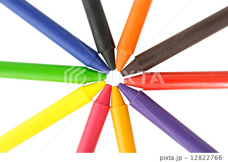Wax crayons on white background Wax crayons on white background 12822766