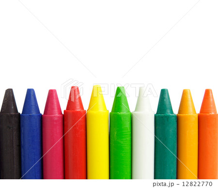Wax crayons on white background Wax crayons on white background 12822770