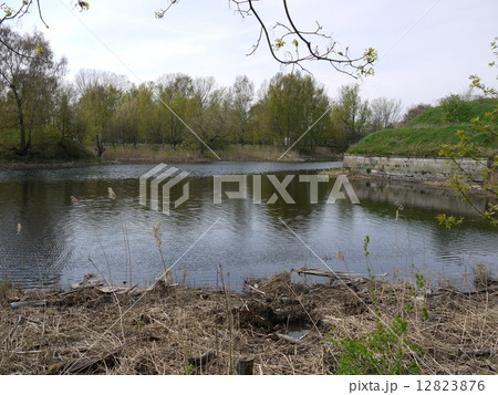 Lake in old  castle 12823876