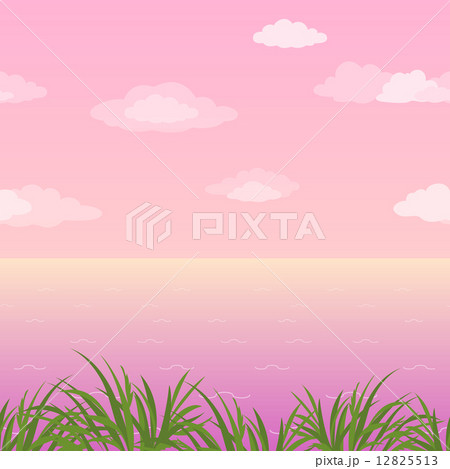 Sea landscape, seamless, grass and sky 12825513