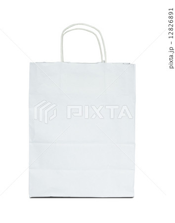 White paper bag on white background 12826891