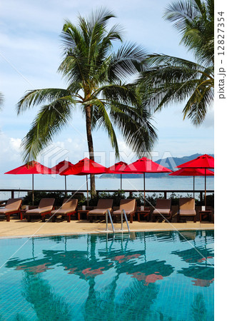 Swimming pool at the luxury hotel, Phuket, Thailand 12827354