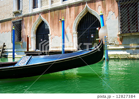 The gondola is on water channel, Venice, Italy The gondola is on water channel, Venice, Italy 12827384