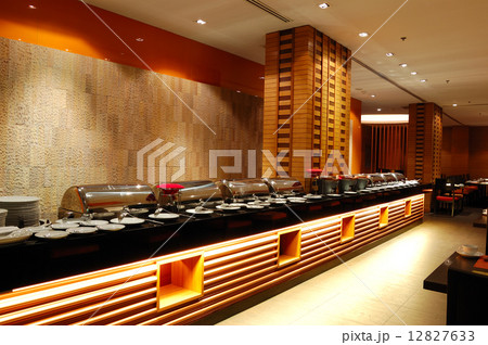 Modern restaurant interior in night illumination, Pattaya, Thail Modern restaurant interior in night illumination, Pattaya, Thail 12827633