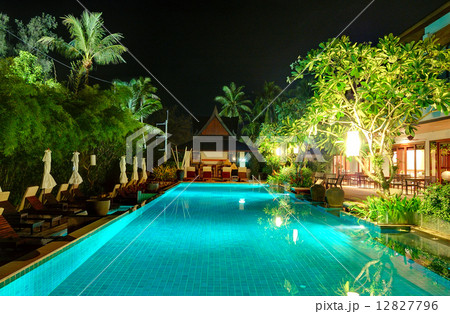 Night illumination at luxury hotel, Phuket, Thailand 12827796