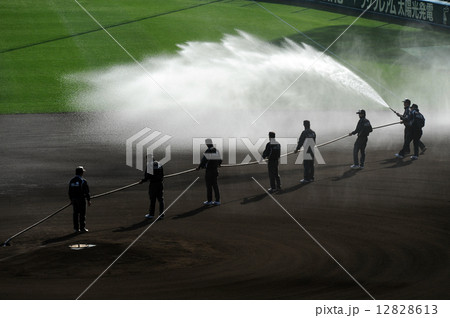 甲子園球場のグランド整備 12828613
