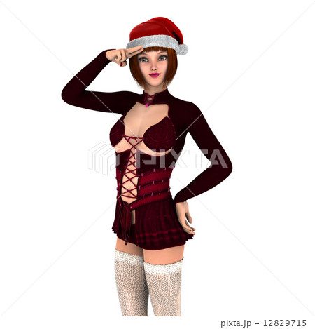 サンタクロース帽子の女性 サンタクロース帽子の女性 12829715