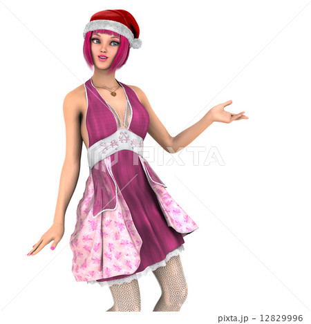 サンタクロース帽子の女性 サンタクロース帽子の女性 12829996
