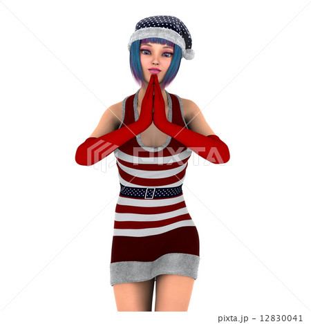 サンタクロース帽子の女性 サンタクロース帽子の女性 12830041