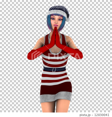 サンタクロース帽子の女性 サンタクロース帽子の女性 12830041