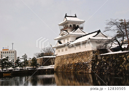 雪の富山城(富山城址公園/富山県富山市丸の内) 雪の富山城(富山城址公園/富山県富山市丸の内) 12830505