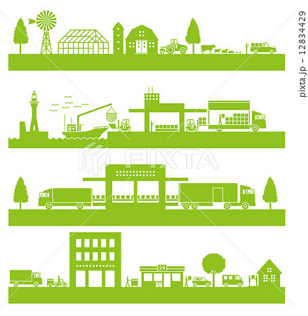 物流ネットワーク　生産者から消費者へ届ける 12834429