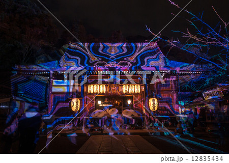 嵐山花灯路　法輪寺　デジタル掛け軸 12835434
