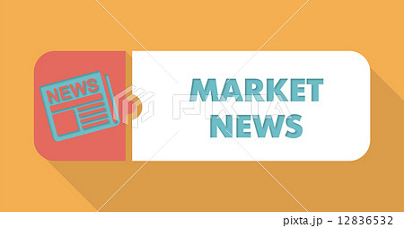 Market News on Blue Background in Flat Design. Market News on Blue Background in Flat Design. 12836532
