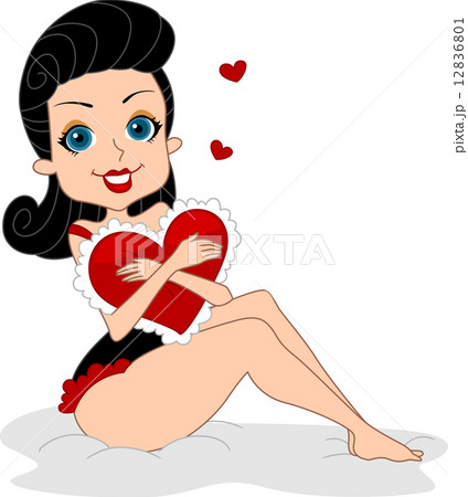 Girl Hugging Pillow 12836801