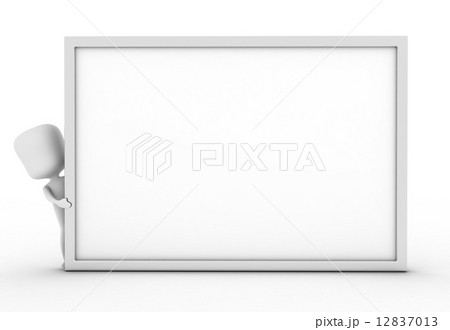 Man Hiding Behind a White Board 12837013