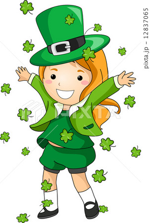 Girl Scattering Clovers 12837065