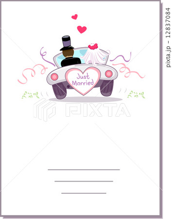Card Wedding Carのイラスト素材