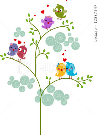 Lovebirds on a Tree 12837247