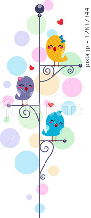 Lovebirds Perched on a Lamppost Lovebirds Perched on a Lamppost 12837344