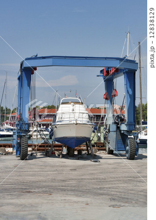 Boat on crane Boat on crane 12838129