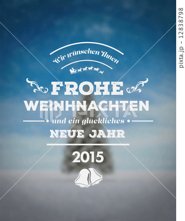 Frohe Weinhnachten vector against snowy scene 12838798