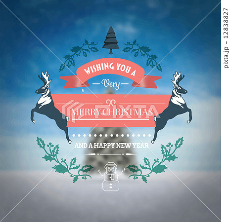 Merry christmas vector against snowy scene Merry christmas vector against snowy scene 12838827