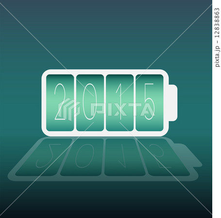 Happy new year vector with 2015 battery 12838863