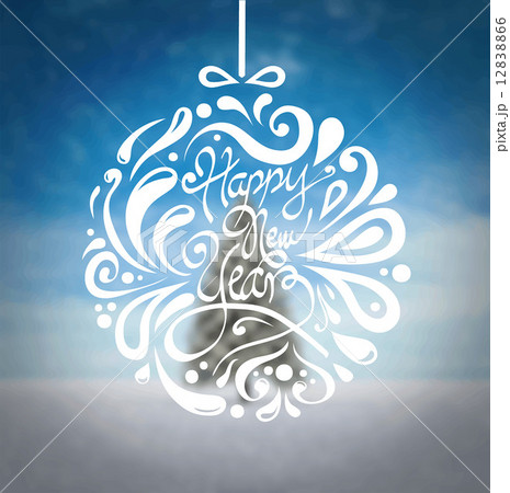 Happy new year vector against snowy scene 12838866