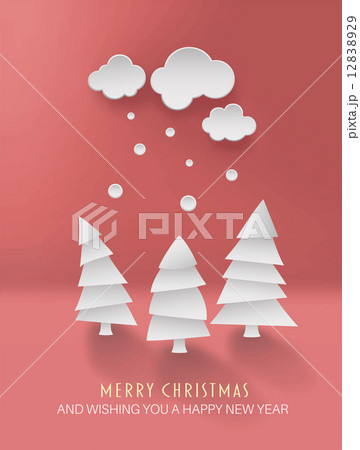 Merry christmas vector with cute fir trees Merry christmas vector with cute fir trees 12838929