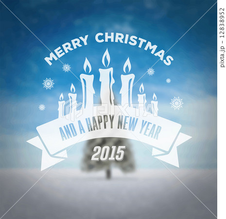 Merry christmas vector against snowy scene 12838952