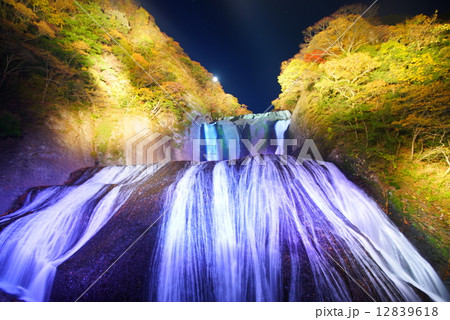 茨城県 袋田の滝 ライトアップ Fukuroda Falls Light Up In Japan の写真素材
